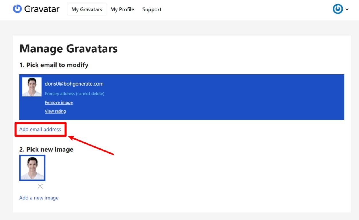 Cómo agregar una nueva dirección de correo electrónico de Gravatar