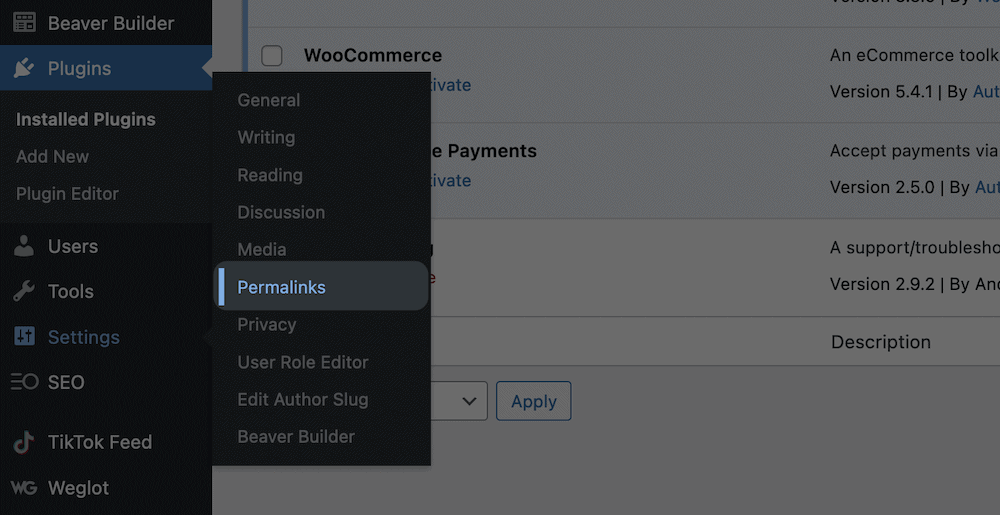 Enlace permanente en WordPress.