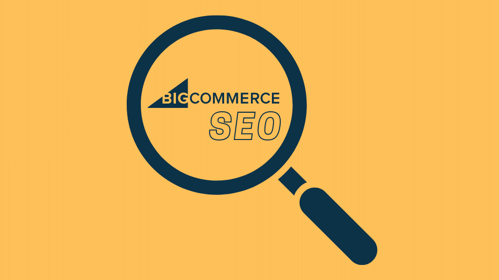 BigCommerce SEO (lupa con el logo de BigCommerce)