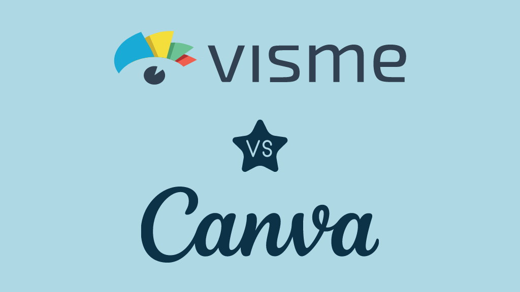 Visme vs Canva (los dos logos uno al lado del otro)