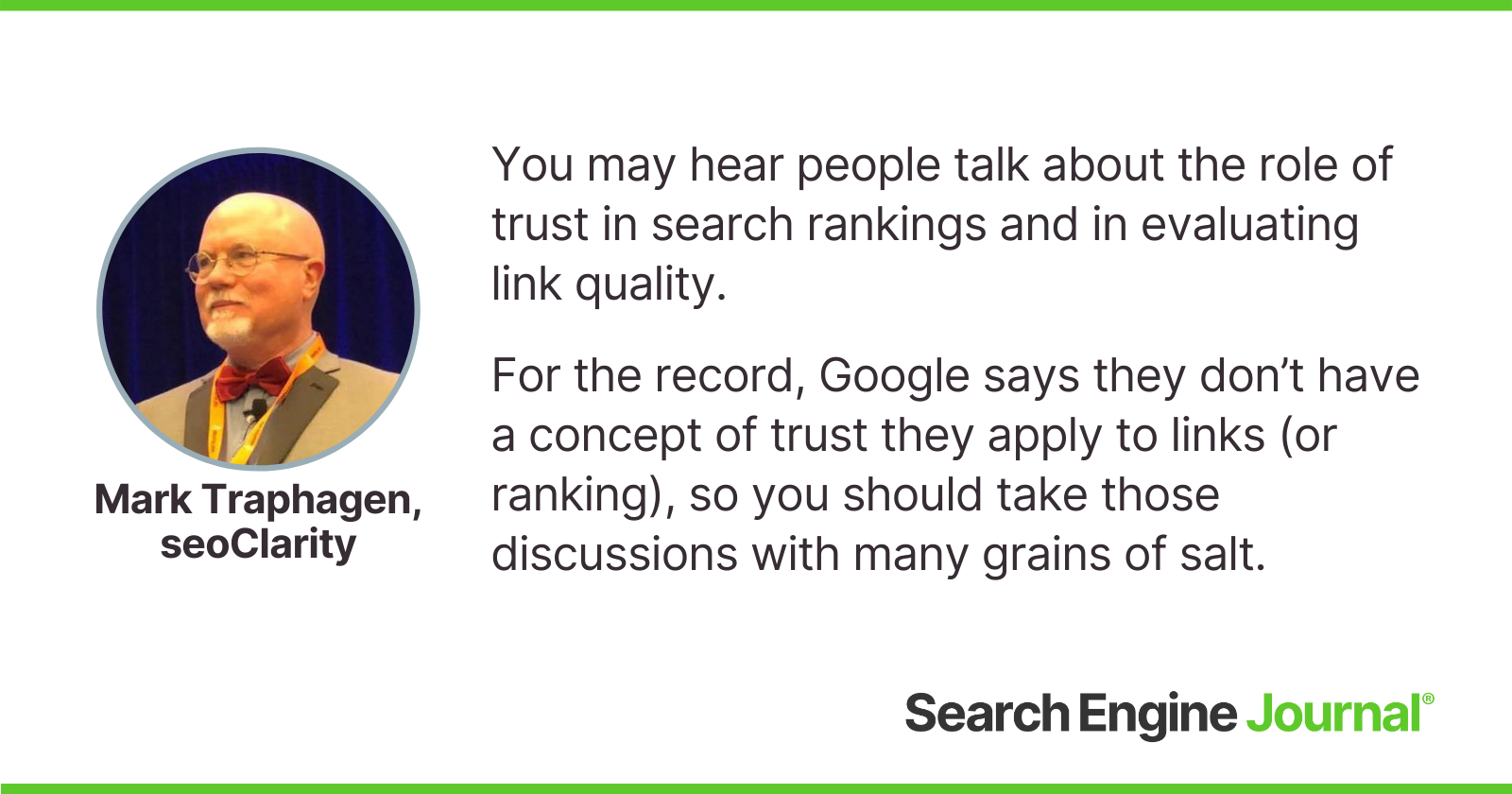 Mark Traphagen sobre el concepto de confianza en las clasificaciones de los motores de búsqueda.