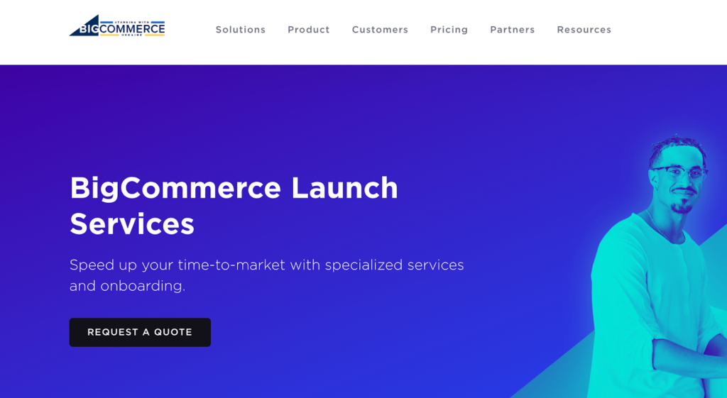 Página de servicios de lanzamiento de BigCommerce