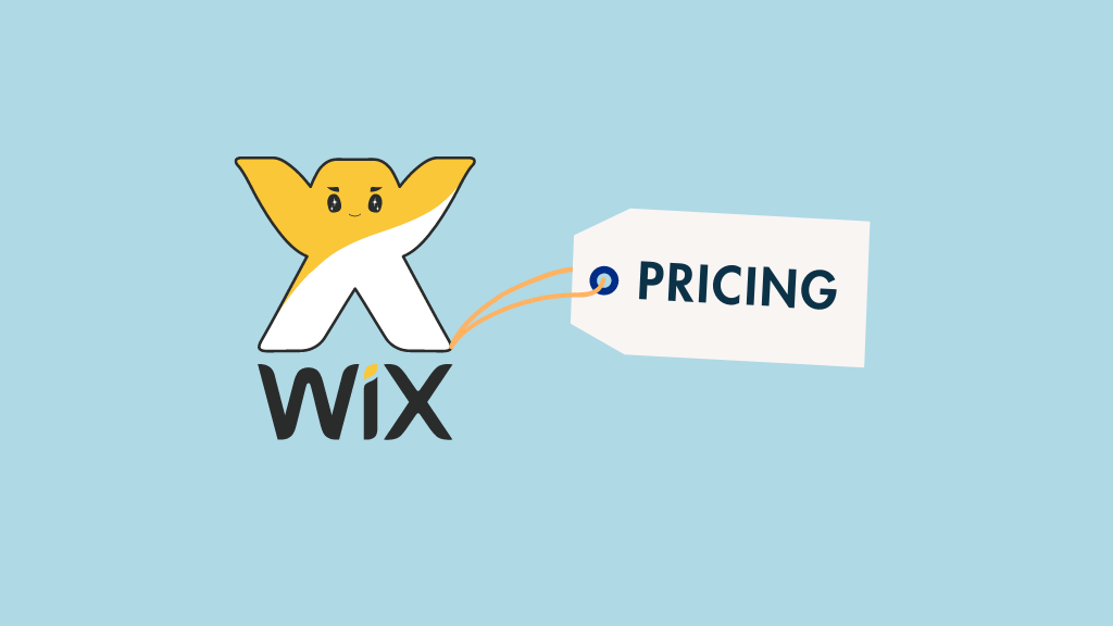 Precio de Wix (imagen del logotipo de Wix más una etiqueta de precio)