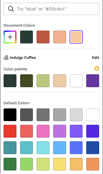 Elección de los colores del logotipo en Canva