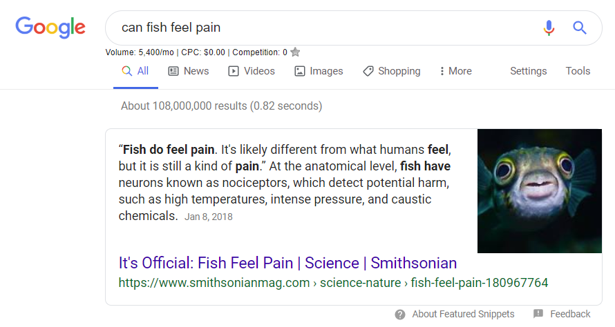 ¿Pueden los peces sentir dolor?
