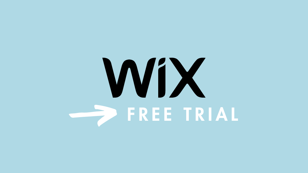 Prueba gratuita de Wix (logotipo de Wix, flecha más 