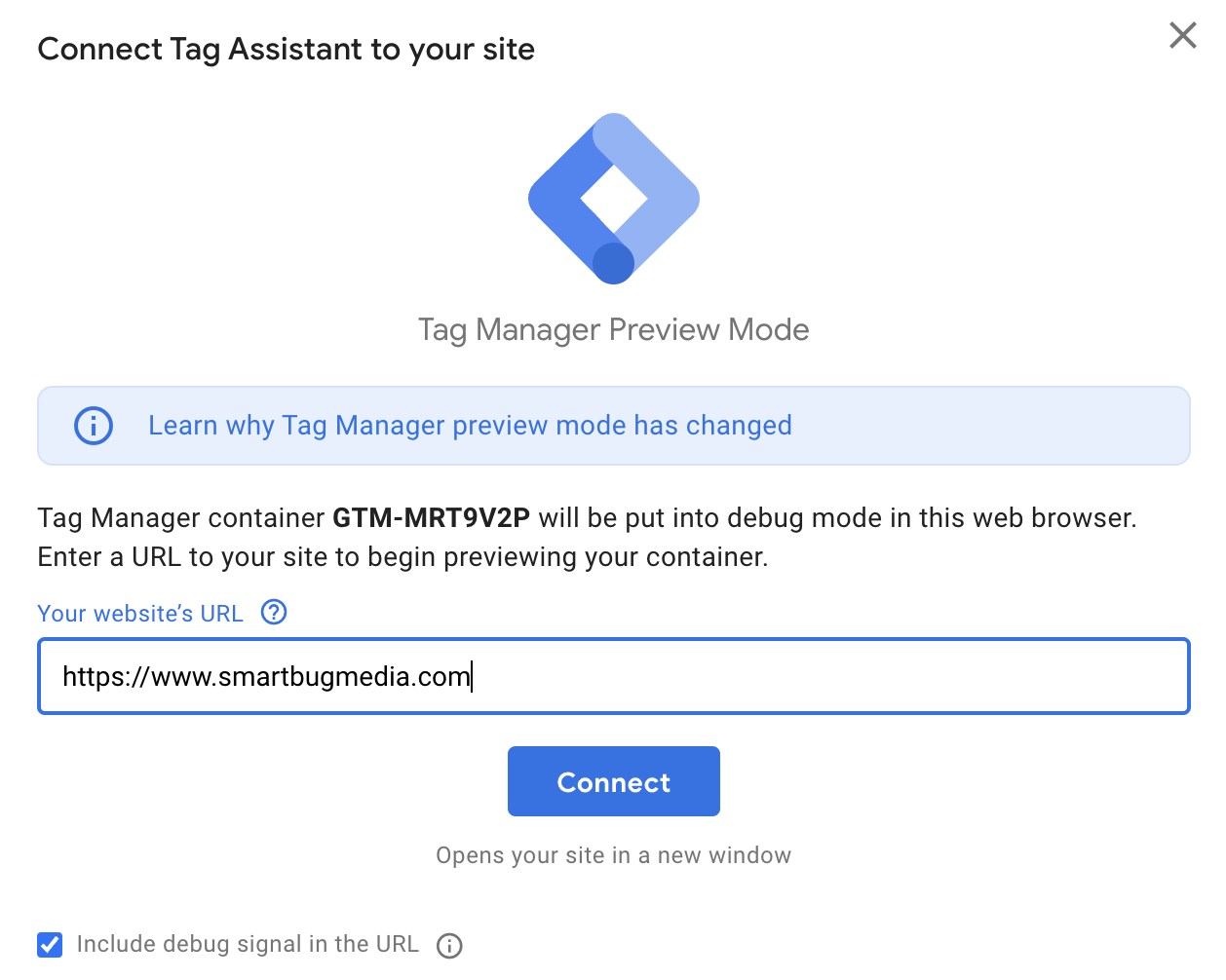 Vista previa de envío de Google Tag Manager