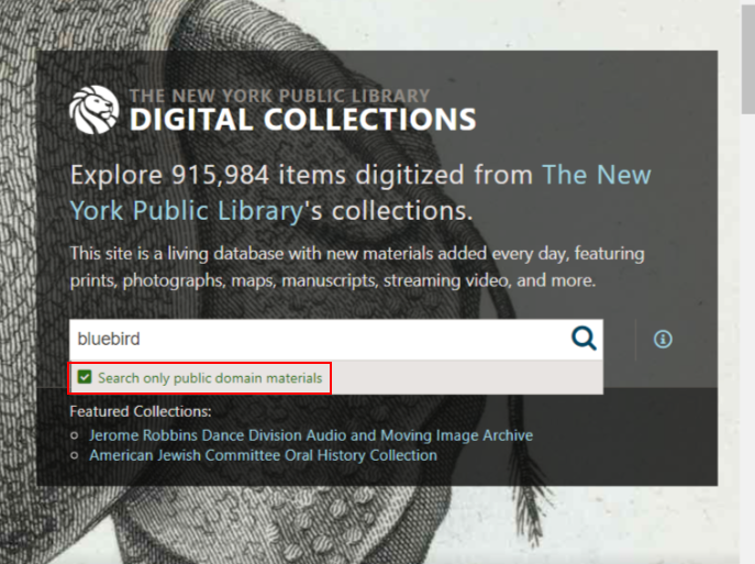colecciones de búsqueda de imágenes digitales de nypl - dominio público