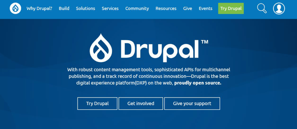 Página de inicio de Drupal