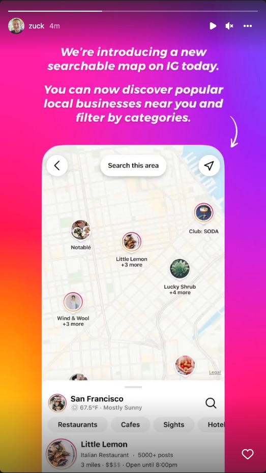 Instagram facilita el descubrimiento de negocios locales