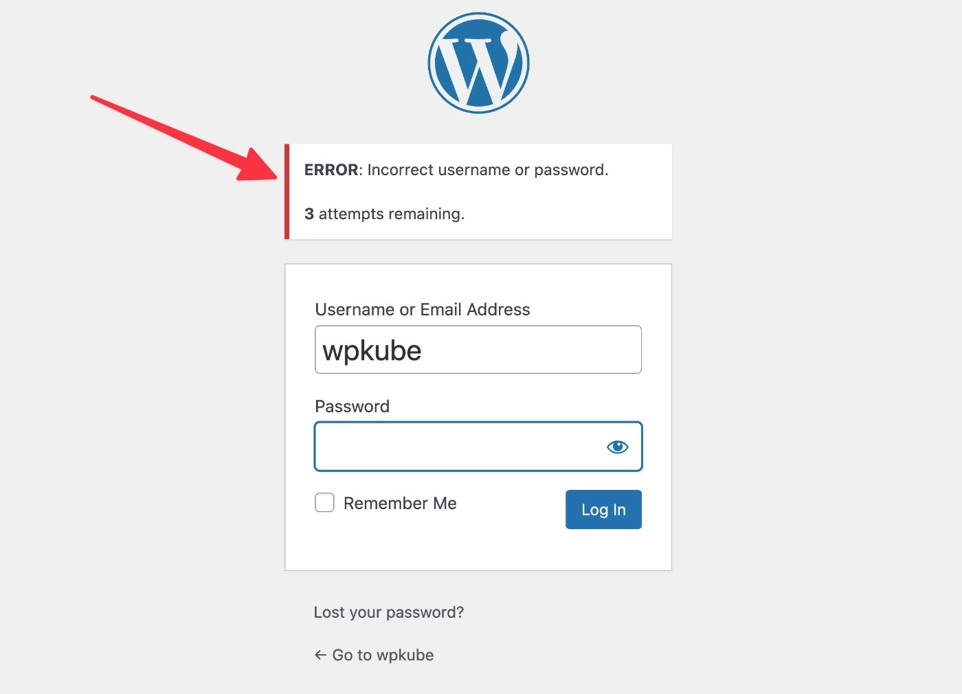 Un ejemplo de cómo limitar los intentos de inicio de sesión en WordPress