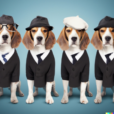 4 beagles disfrazados