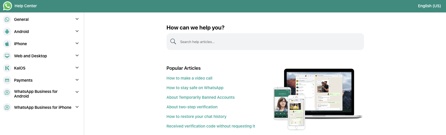 Página de preguntas frecuentes en Whats app