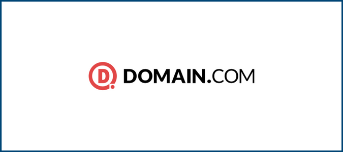 Logotipo de la marca Domain.com.