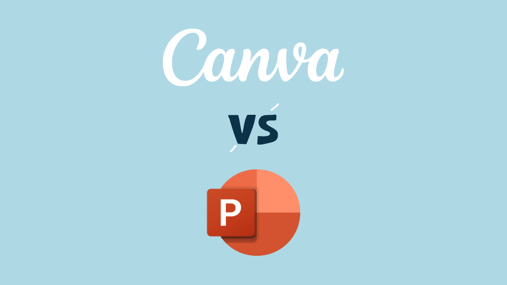 Canva vs PowerPoint (los dos logos uno al lado del otro).
