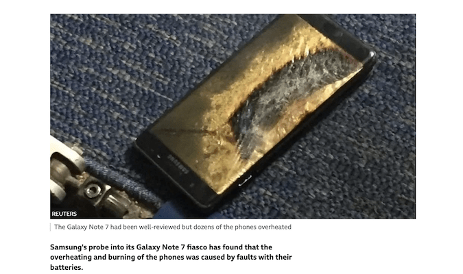 Batería Samsung Galaxy sobrecalentada