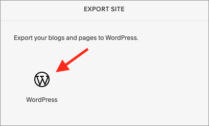 Exportar un sitio de WordPress usando Squarespace