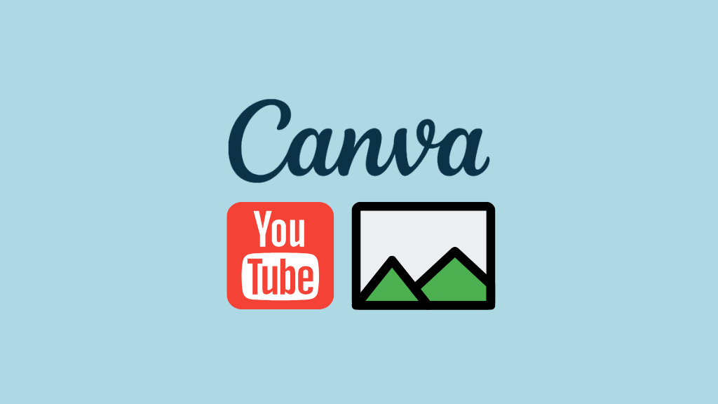 Cómo crear una miniatura de YouTube con Canva (logotipos de Canva y YouTube uno al lado del otro)