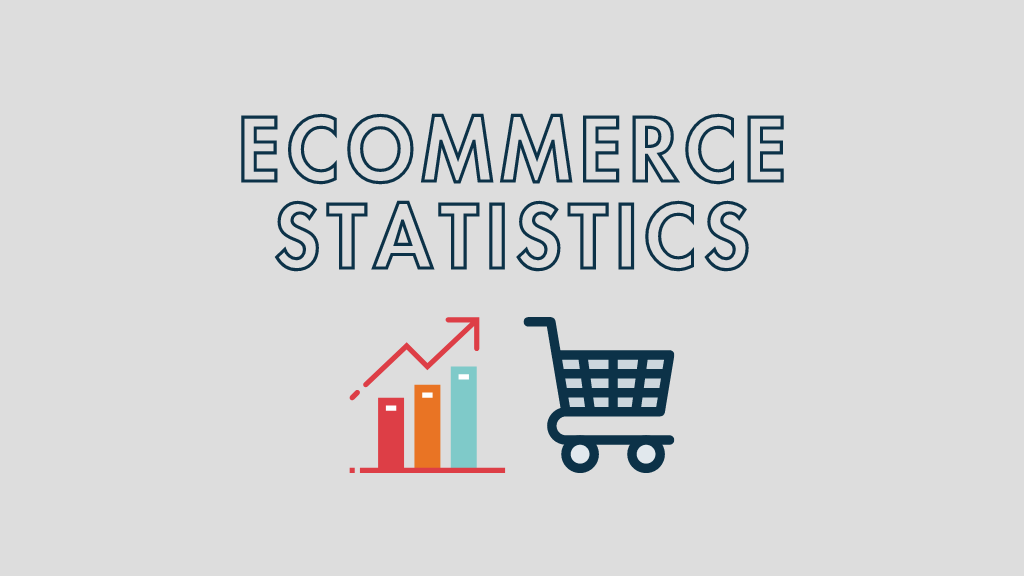 Estadísticas de comercio electrónico (imagen de un gráfico y carrito de compras)