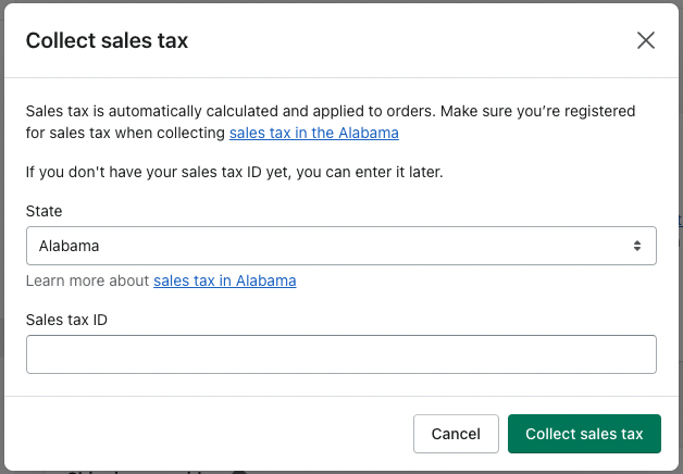 Configurar ajustes de impuestos en Shopify.
