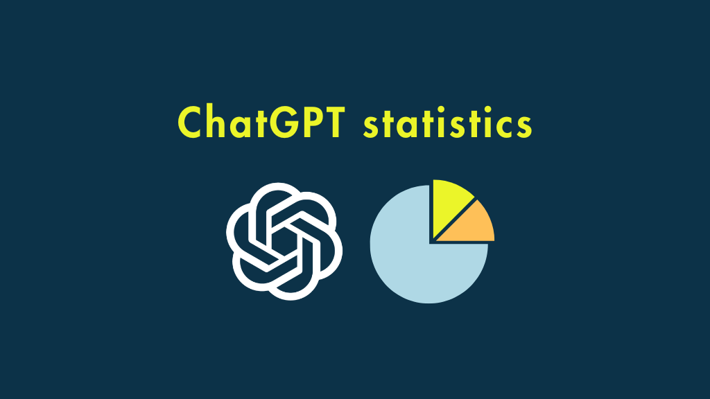 Estadísticas de ChatGPT (imagen del logotipo de ChatGPT más un gráfico circular)
