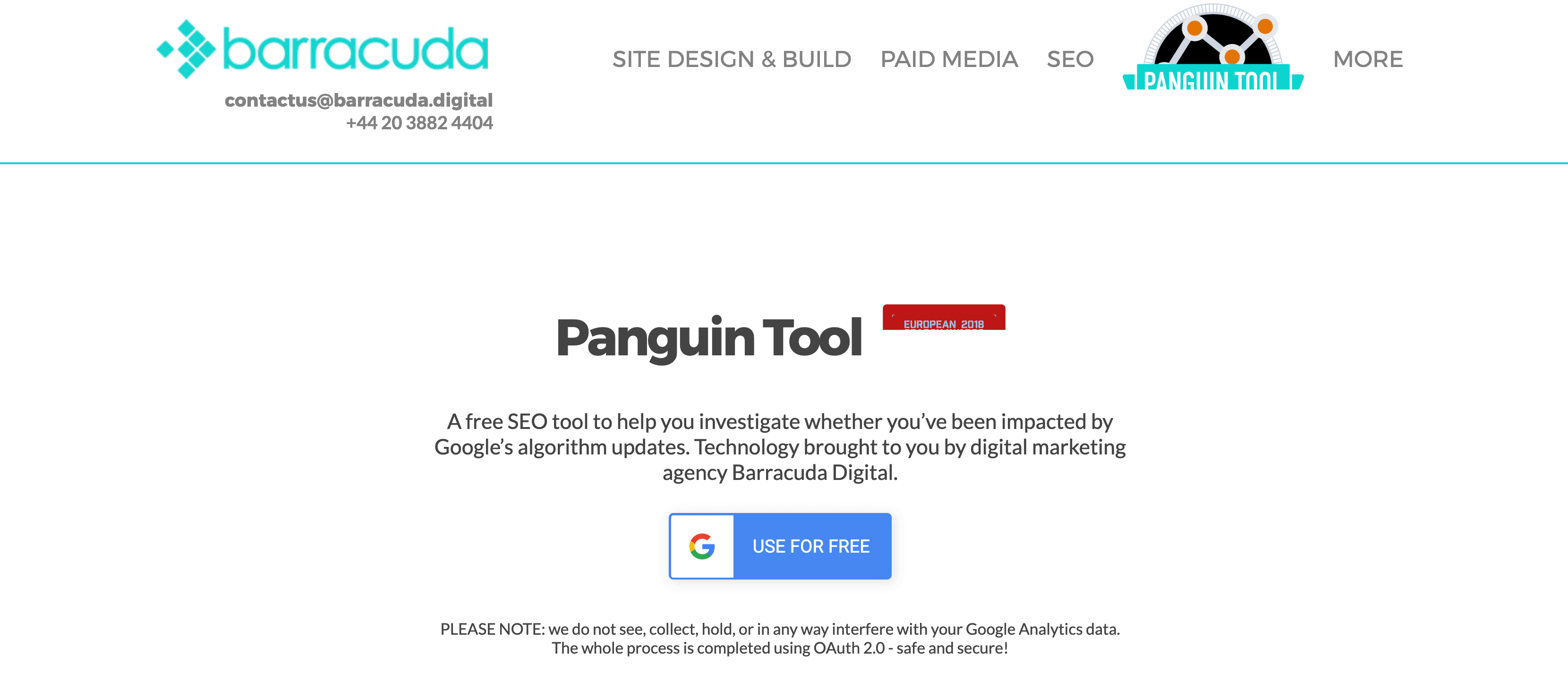 Captura de pantalla de la herramienta Panguin Barracuda