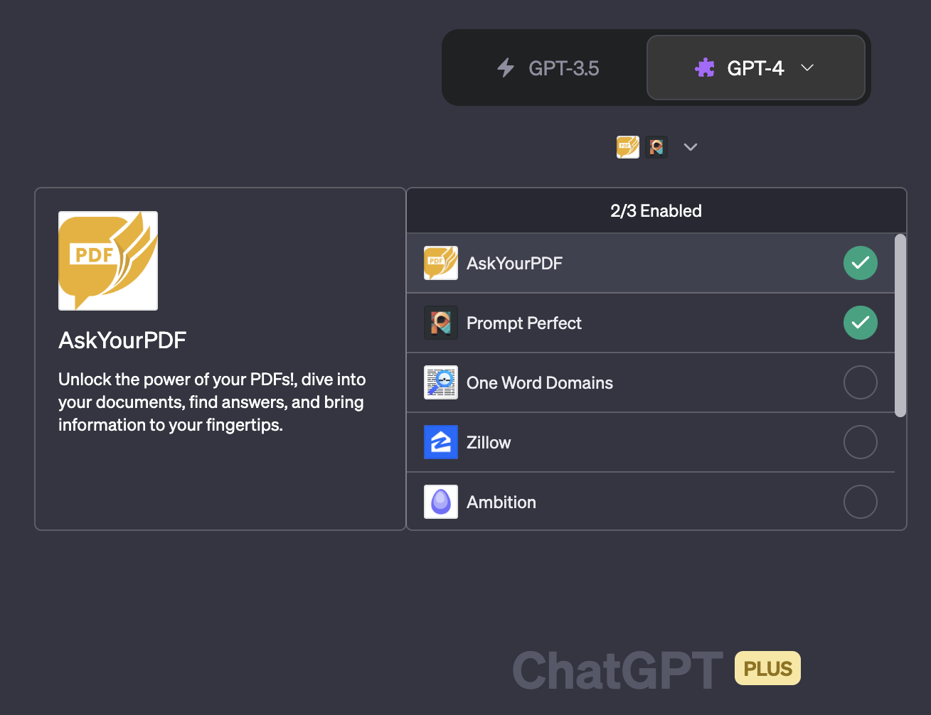 Complemento ChatGPT y beta de navegación web para usuarios Plus