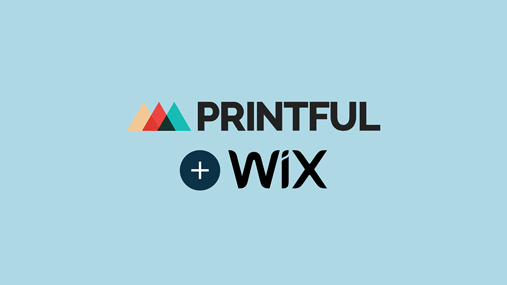 Cómo agregar Printful a Wix (Imagen de los logotipos de Printful y Wix uno al lado del otro).