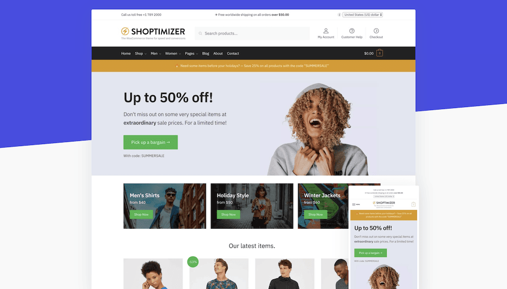 Shoptimizer WooCommerce Tema de WordPress.