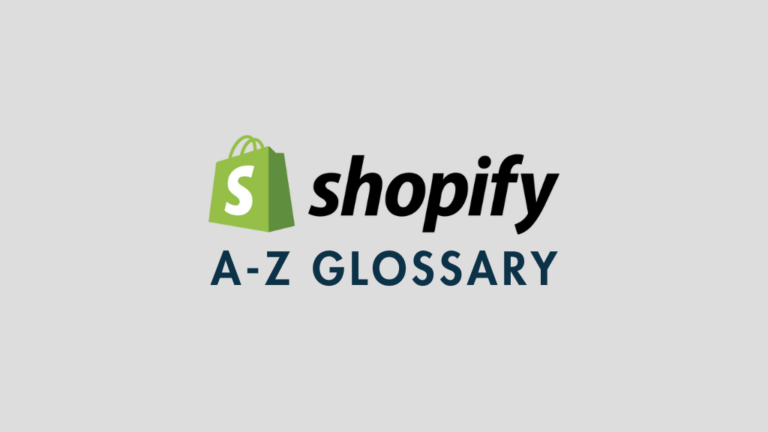 Glosario Shopify (Logotipo de Shopify acompañado de una etiqueta 