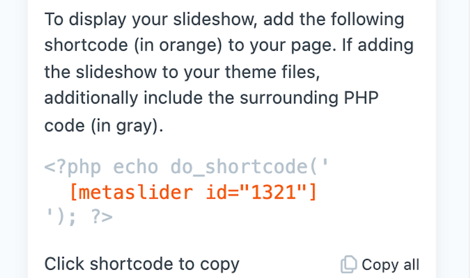 Shortcode for a slideshow