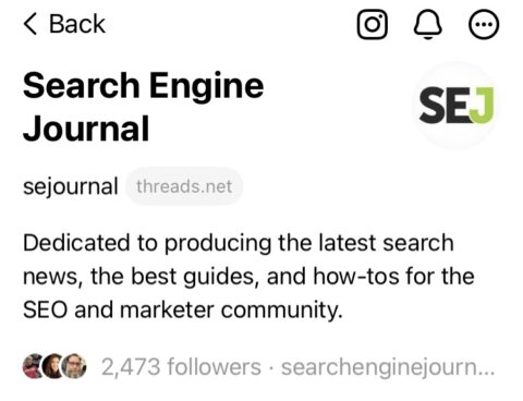 Siga el Search Engine Journal para hilos