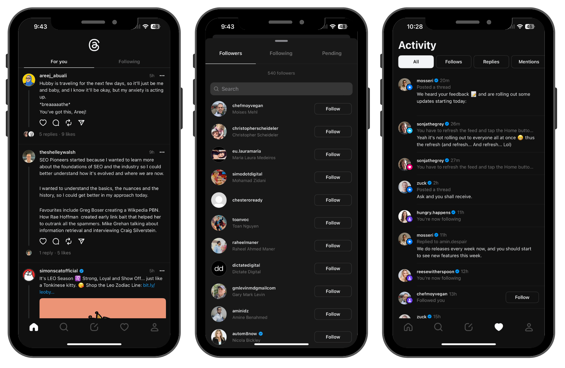 Threads App Update Includes For You And Following Feeds
