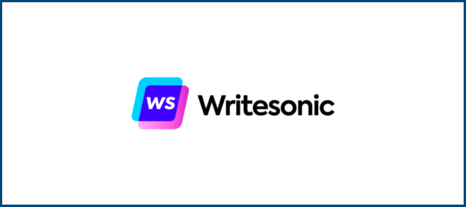 Writesonic logo for Crazy Egg Writesonic review. 