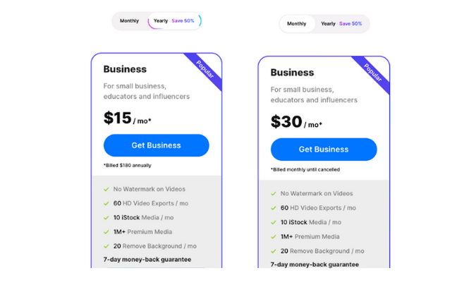 Two business plans for InVideo. 