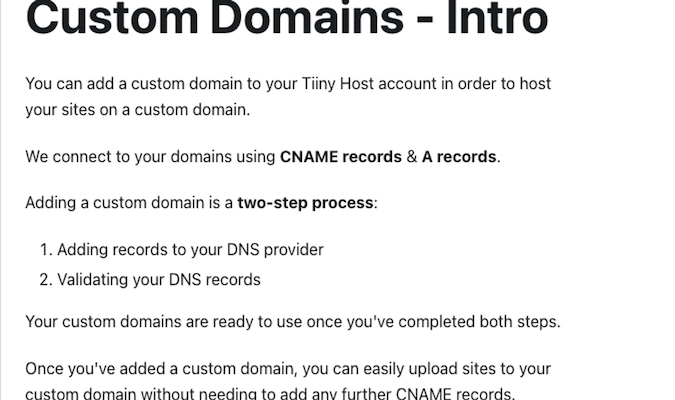 Custom Domains intro information. 