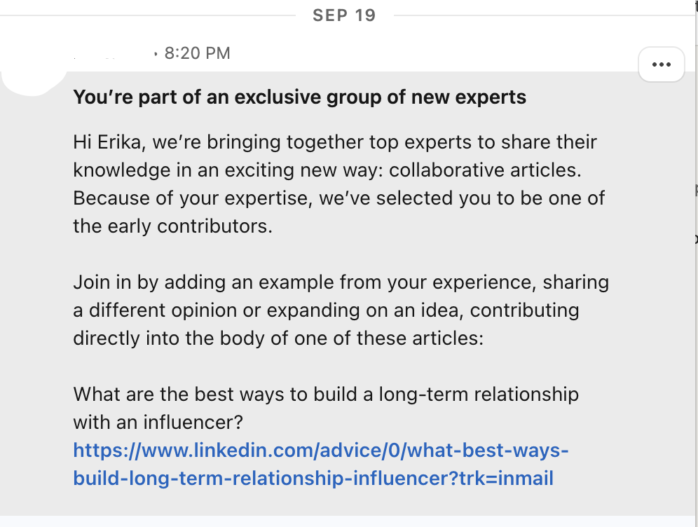 Exclusive LinkedIn group of experts