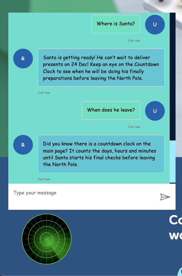 radar customer service chatbot