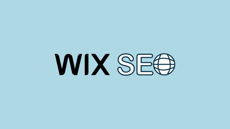 'Wix SEO' — The Wix logo and an SEO graphic on a light blue background.